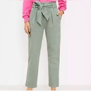 LOFT High-Waisted Trousers with Tie Waist